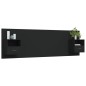 vidaXL Cabecero de cama con mesitas madera contrachapada negro