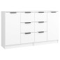 vidaXL Aparadores 2 uds madera contrachapada blanco 60x30x70 cm vidaXL Aparadores 2 uds madera contrachapada blanco 60x30x70 cm