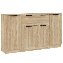 vidaXL Aparadores 3 piezas madera contrachapada color roble sonoma
