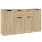 vidaXL Aparadores 3 piezas madera contrachapada color roble sonoma vidaXL Aparadores 3 piezas madera contrachapada color roble sonoma
