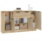vidaXL Aparadores 3 piezas madera contrachapada color roble sonoma vidaXL Aparadores 3 piezas madera contrachapada color roble sonoma