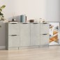 vidaXL Aparadores 3 piezas madera contrachapada gris cemento vidaXL Aparadores 3 piezas madera contrachapada gris cemento
