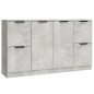 vidaXL Aparadores 3 piezas madera contrachapada gris cemento vidaXL Aparadores 3 piezas madera contrachapada gris cemento
