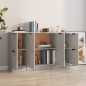 vidaXL Aparadores 3 piezas madera contrachapada gris cemento vidaXL Aparadores 3 piezas madera contrachapada gris cemento