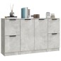 vidaXL Aparadores 3 piezas madera contrachapada gris cemento vidaXL Aparadores 3 piezas madera contrachapada gris cemento