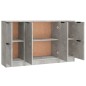 vidaXL Aparadores 3 piezas madera contrachapada gris cemento vidaXL Aparadores 3 piezas madera contrachapada gris cemento