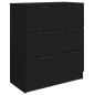 vidaXL Aparador de 3 piezas madera contrachapada negro