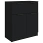 vidaXL Aparador de 3 piezas madera contrachapada negro