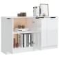vidaXL Aparadores 2 uds madera contrachapada blanco brillo 60x30x70 cm vidaXL Aparadores 2 uds madera contrachapada blanco brillo 60x30x70 cm