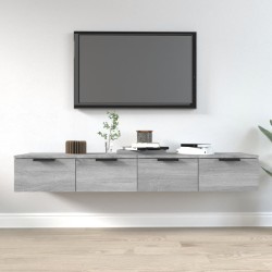vidaXL Armarios de pared 2 uds contrachapada gris Sonoma 68x30x20 cm
