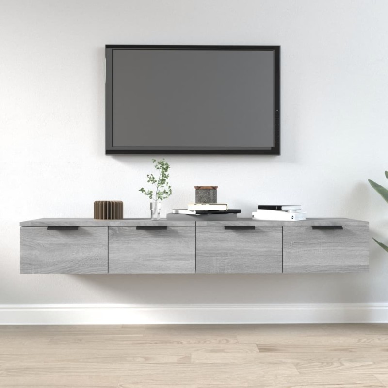 vidaXL Armarios de pared 2 uds contrachapada gris Sonoma 68x30x20 cm vidaXL Armarios de pared 2 uds contrachapada gris Sonoma 68x30x20 cm