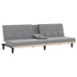 vidaXL Sofá cama con portavasos tela gris claro vidaXL Sofá cama con portavasos tela gris claro