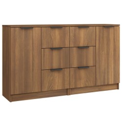 vidaXL Aparadores 2 uds madera contrachapada roble marrón 60x30x70 cm