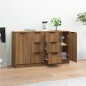 vidaXL Aparadores 2 uds madera contrachapada roble marrón 60x30x70 cm vidaXL Aparadores 2 uds madera contrachapada roble marrón 60x30x70 cm