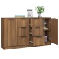vidaXL Aparadores 2 uds madera contrachapada roble marrón 60x30x70 cm vidaXL Aparadores 2 uds madera contrachapada roble marrón 60x30x70 cm