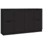 vidaXL Aparadores 3 piezas madera contrachapada negro vidaXL Aparadores 3 piezas madera contrachapada negro