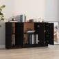 vidaXL Aparadores 3 piezas madera contrachapada negro vidaXL Aparadores 3 piezas madera contrachapada negro