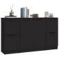 vidaXL Aparadores 3 piezas madera contrachapada negro vidaXL Aparadores 3 piezas madera contrachapada negro