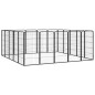 vidaXL Jaula perros 20 paneles acero recubierto polvo negro 50x100cm vidaXL Jaula perros 20 paneles acero recubierto polvo negro 50x100cm