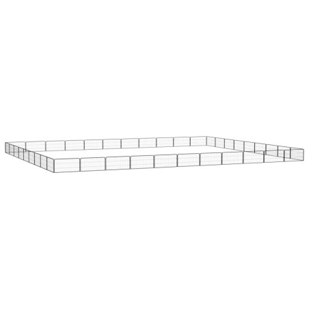 vidaXL Jaula perros 40 paneles acero recubierto polvo negro 100x50 cm