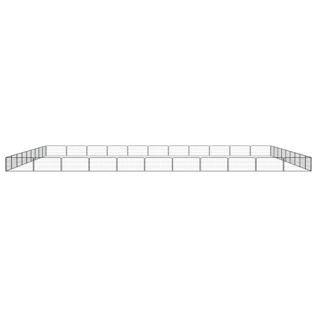 vidaXL Jaula perros 40 paneles acero recubierto polvo negro 100x50 cm