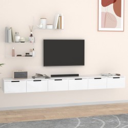 vidaXL Armarios de pared 2 uds madera contrachapada blanco 102x30x20cm
