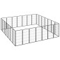 vidaXL Jaula perros 28 paneles acero recubierto polvo negro 50x100 cm vidaXL Jaula perros 28 paneles acero recubierto polvo negro 50x100 cm