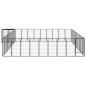 vidaXL Jaula perros 42 paneles acero recubierto polvo negro 50x100 cm