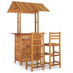 vidaXL Juego muebles de bar de jardín 3 piezas madera maciza de acacia
