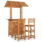 vidaXL Juego muebles de bar de jardín 3 piezas madera maciza de acacia vidaXL Juego muebles de bar de jardín 3 piezas madera maciza de acacia