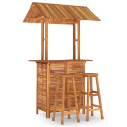 vidaXL Juego muebles de bar de jardín 3 piezas madera maciza de acacia