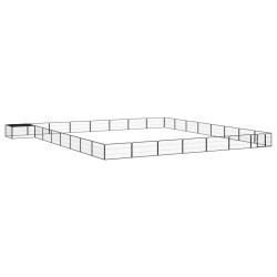 vidaXL Jaula perros 32 paneles acero recubierto polvo negro 100x50 cm