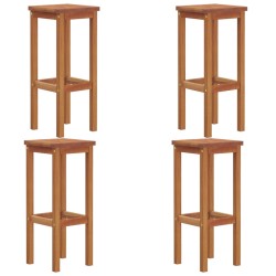vidaXL Taburetes de barra de cocina 4 unidades madera maciza acacia
