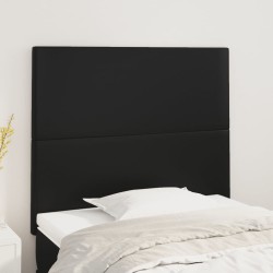 vidaXL Cabeceros 2 unidades de cuero sintético negro 100x5x78/88 cm