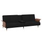 vidaXL Sofá cama con portavasos terciopelo negro vidaXL Sofá cama con portavasos terciopelo negro