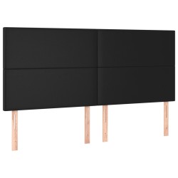 vidaXL Cabeceros 4 unidades de cuero sintético negro 100x5x78/88 cm