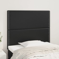 vidaXL Cabeceros 2 unidades de cuero sintético negro 80x5x78/88 cm