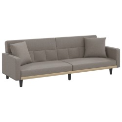vidaXL Sofá cama con cojines tela gris taupe