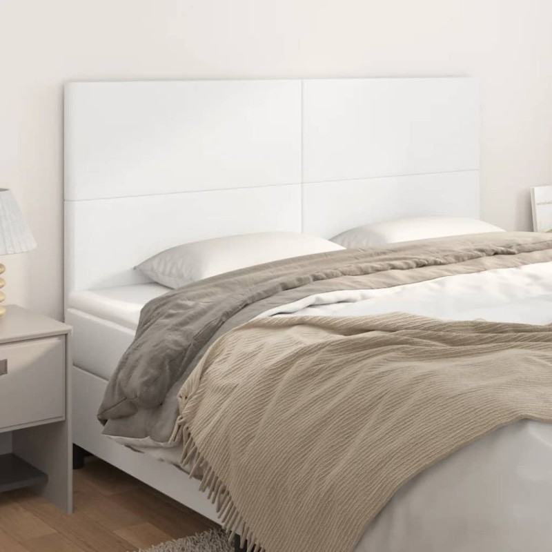 vidaXL Cabeceros 4 unidades de cuero sintético blanco 90x5x78/88 cm vidaXL Cabeceros 4 unidades de cuero sintético blanco 90x5x78/88 cm