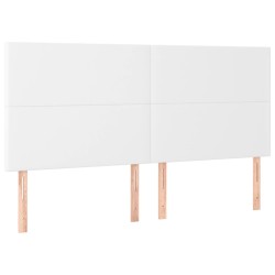 vidaXL Cabeceros 4 unidades de cuero sintético blanco 90x5x78/88 cm