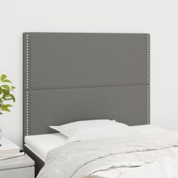 vidaXL Cabeceros 2 unidades de tela gris oscuro 100x5x78/88 cm