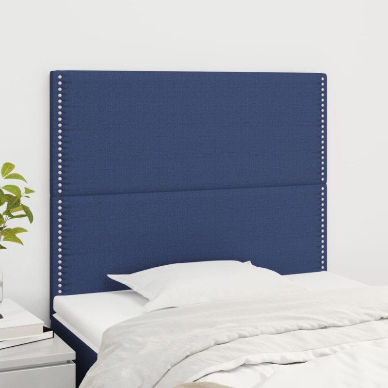 vidaXL Cabeceros 2 unidades de tela azul 100x5x78/88 cm vidaXL Cabeceros 2 unidades de tela azul 100x5x78/88 cm