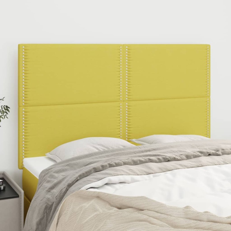 vidaXL Cabeceros 4 unidades tela verde 72x5x78/88 cm vidaXL Cabeceros 4 unidades tela verde 72x5x78/88 cm