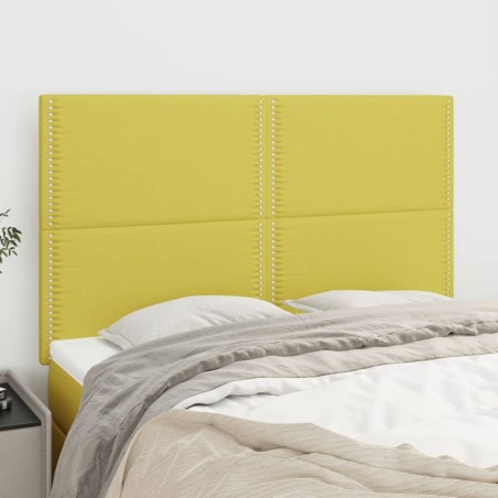 vidaXL Cabeceros 4 unidades tela verde 72x5x78/88 cm