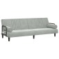 vidaXL Sofá cama con reposabrazos terciopelo gris claro vidaXL Sofá cama con reposabrazos terciopelo gris claro