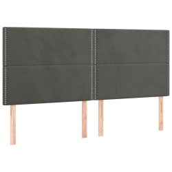 vidaXL Cabeceros 4 unidades de terciopelo gris oscuro 80x5x78/88 cm