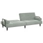 vidaXL Sofá cama con reposabrazos terciopelo gris claro vidaXL Sofá cama con reposabrazos terciopelo gris claro