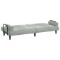 vidaXL Sofá cama con reposabrazos terciopelo gris claro vidaXL Sofá cama con reposabrazos terciopelo gris claro