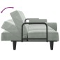vidaXL Sofá cama con reposabrazos terciopelo gris claro vidaXL Sofá cama con reposabrazos terciopelo gris claro