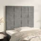 vidaXL Cabeceros 2 unidades de terciopelo gris claro 90x5x78/88 cm vidaXL Cabeceros 2 unidades de terciopelo gris claro 90x5x78/88 cm
